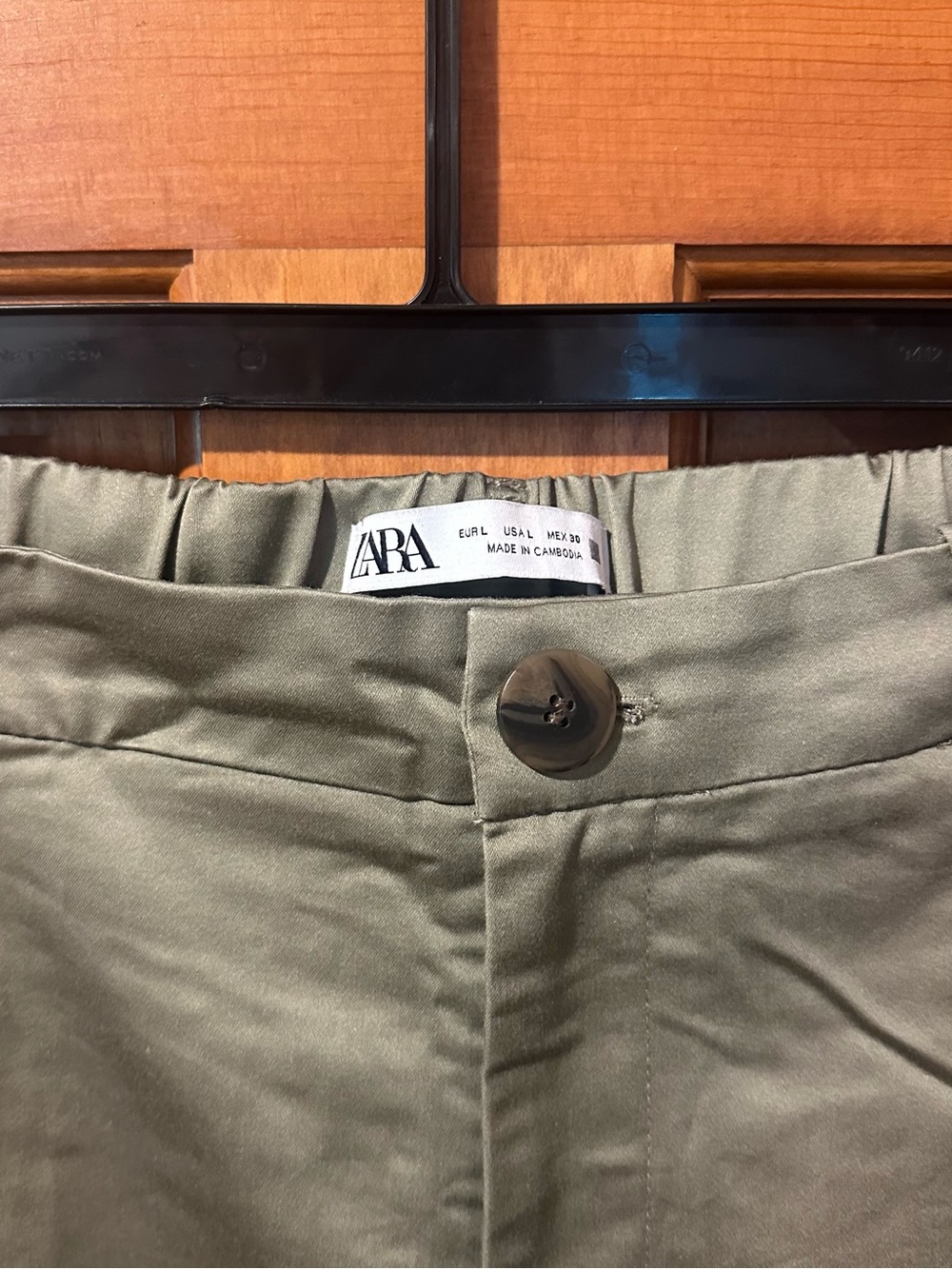 ZARA Olive Chino Pants with Button Front